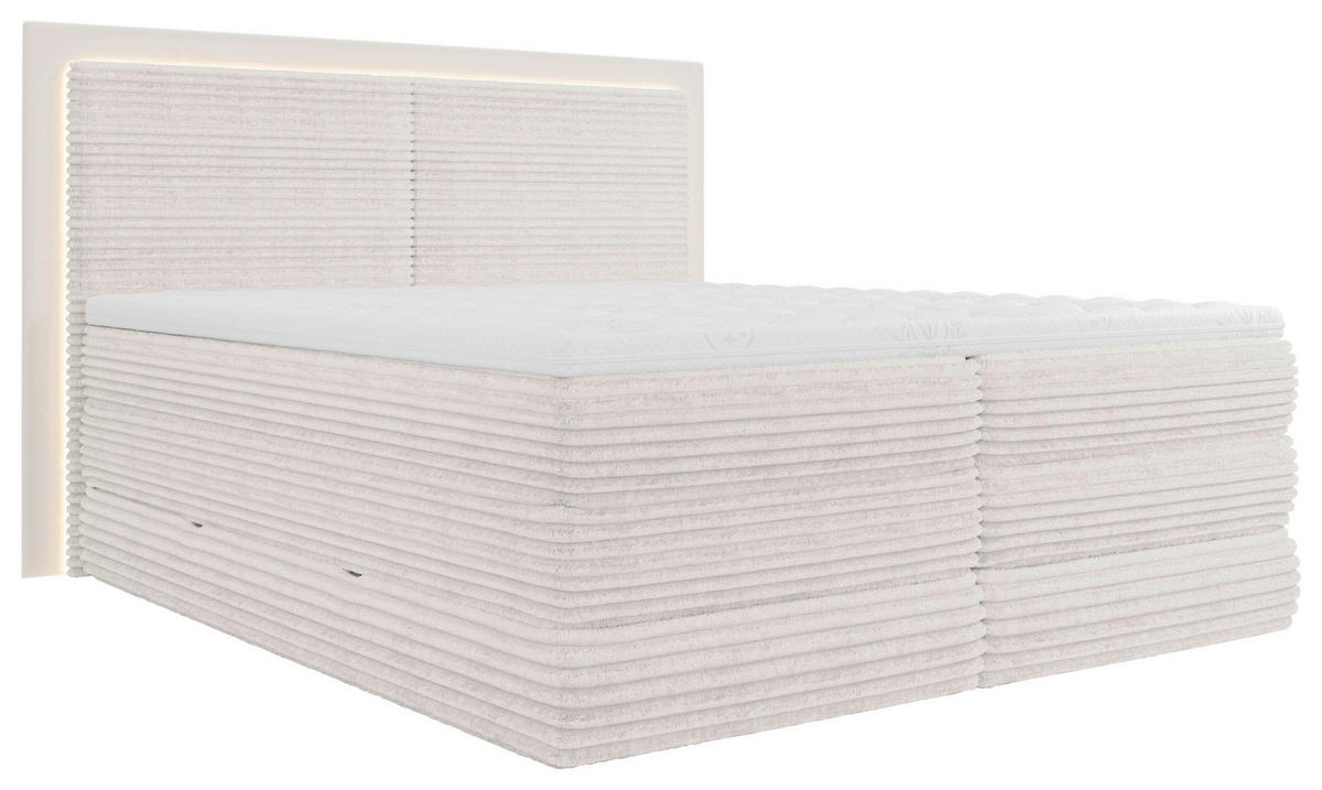 KONTINENTALSÄNG 180/200 cm  i cremefärgad  - svart/cremefärgad, Trend, trämaterial/trä (180/200cm) - Visionight