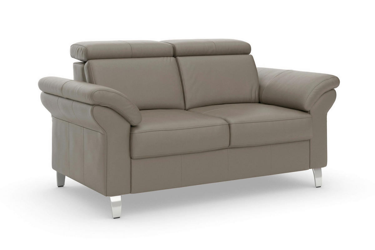 2-SITZER-SOFA ARNGAST E Grau Echtleder  - Chromfarben/Grau, Basics, Leder/Textil (156/84/93cm) - Sit & More