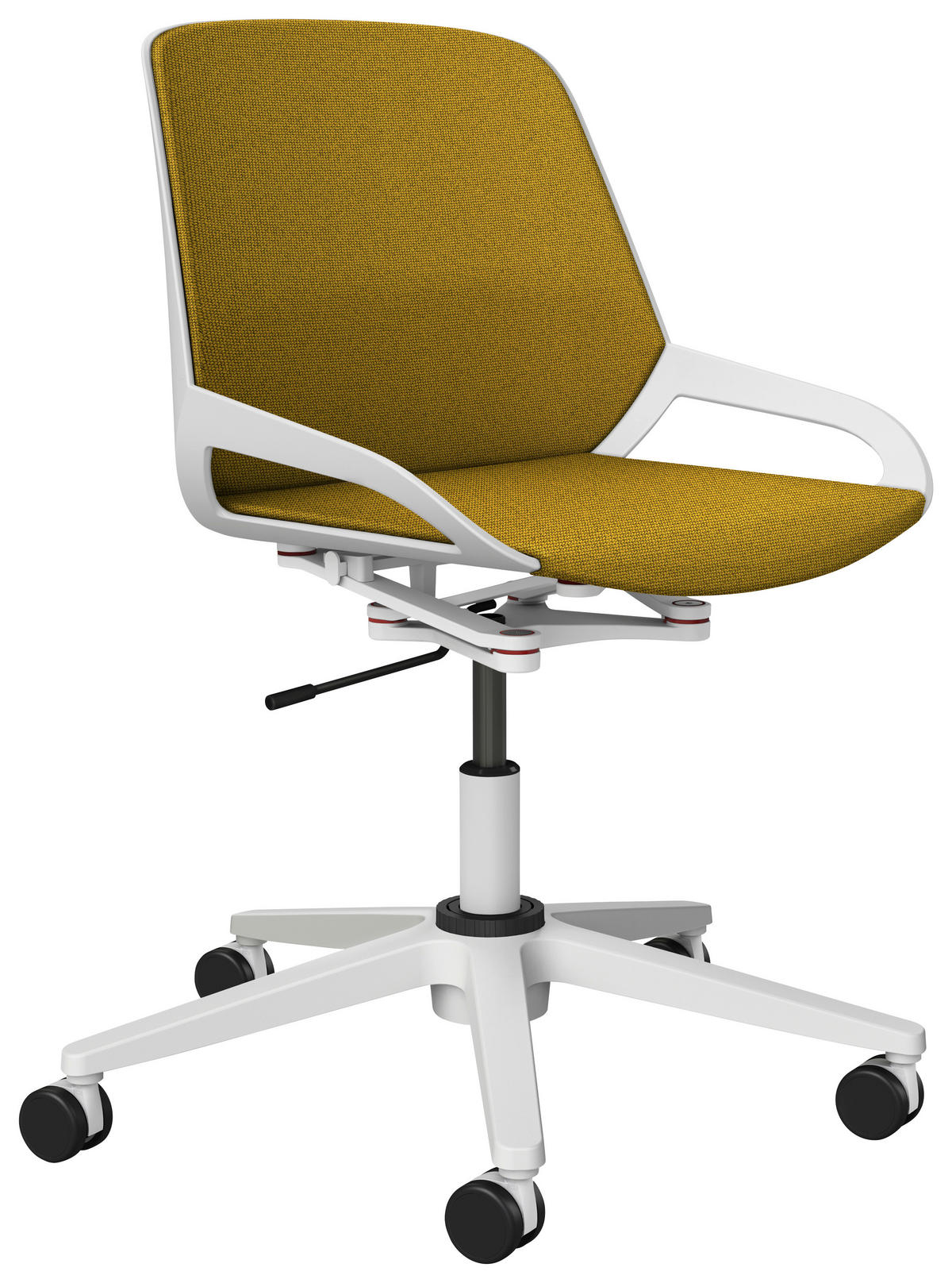 DREHSTUHL Gelb, Weiss  - Weiss/Gelb, Design, Kunststoff/Textil (70/68/40cm) - Aeris