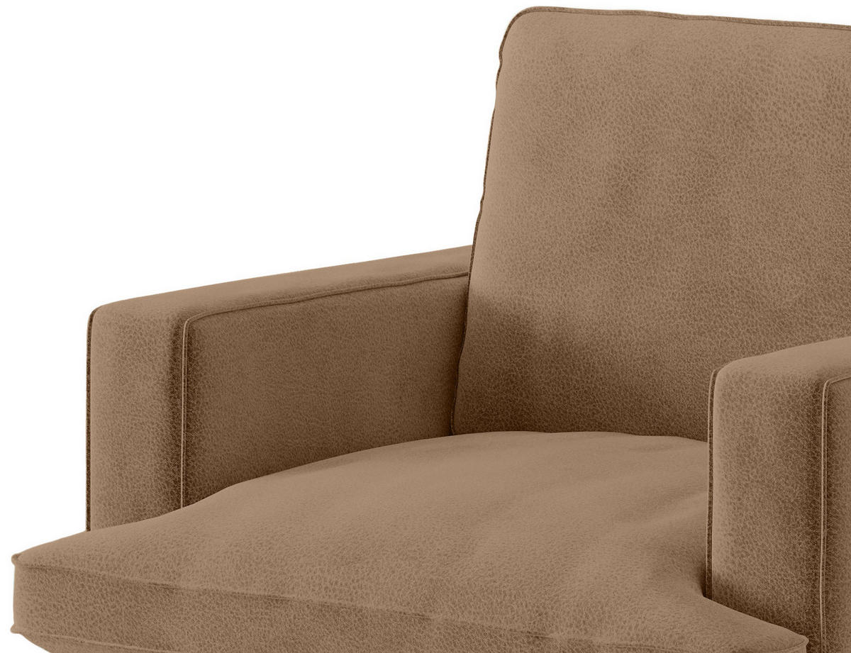 SITZGARNITUR Flachgewebe Braun  - Schwarz/Braun, Design, Textil/Metall (202/250cm) - Livetastic