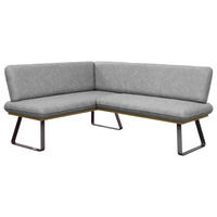 ECKBANK 170/200 cm Webstoff Grau Eiche   - Schwarz/Grau, MODERN, Textil/Metall (170/200cm) - Livetastic