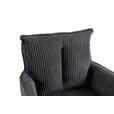 BARHOCKER Cord Dunkelgrau Eisen Stoffauswahl, Sitzfläche 360° drehbar, inklusive Armlehnen  - Dunkelgrau/Schwarz, Design, Textil/Metall (54/101-122/58cm) - Novel