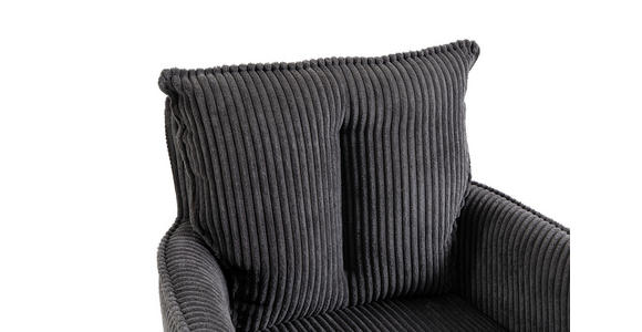 BARHOCKER Cord Dunkelgrau Eisen Stoffauswahl, Sitzfläche 360° drehbar, inklusive Armlehnen  - Dunkelgrau/Schwarz, Design, Textil/Metall (54/101-122/58cm) - Novel