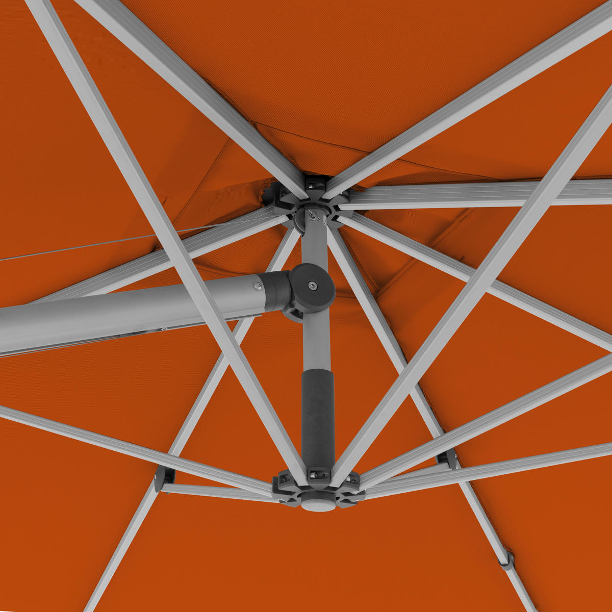 AMPELSCHIRM 300x300 cm  - Terracotta/Hellgrau, Basics, Textil/Metall (300/300cm) - Doppler