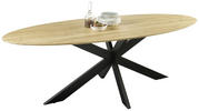ESSTISCH 240/100/75 cm Eiche massiv Holz Eichefarben oval  - Eichefarben/Schwarz, Natur, Holz/Metall (240/100/75cm) - SetOne by Musterring