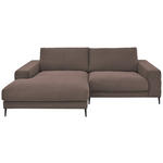 ECKSOFA in Feincord Taupe  - Taupe/Schwarz, Design, Textil/Metall (177/253cm) - Dieter Knoll