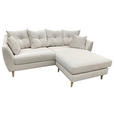 ECKSOFA Naturfarben Feincord  - Buchefarben/Naturfarben, KONVENTIONELL, Holz/Textil (211/154cm) - Carryhome