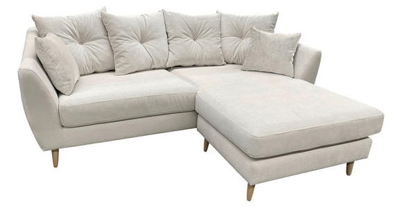 ECKSOFA Naturfarben Feincord - Buchefarben/Naturfarben, KONVENTIONELL, Holz/Textil (211/154cm) - Carryhome