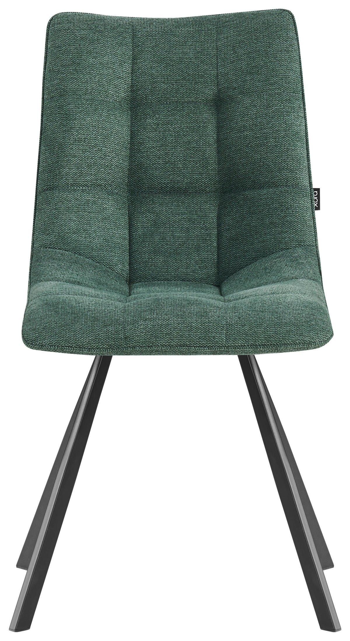 STUHL Leinenoptik Schwarz, Dunkelgrün  - Dunkelgrün/Schwarz, Design, Textil/Metall (47/86/61cm) - Xora