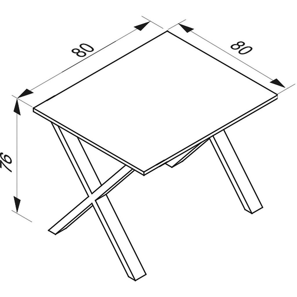 Thumbnail - Mid.you Schreibtisch, Weiß, Holzwerkstoff, rechteckig, X-Form, 80x76x80 cm, in verschiedenen Holz-Dekoren erhältlich, Ar...