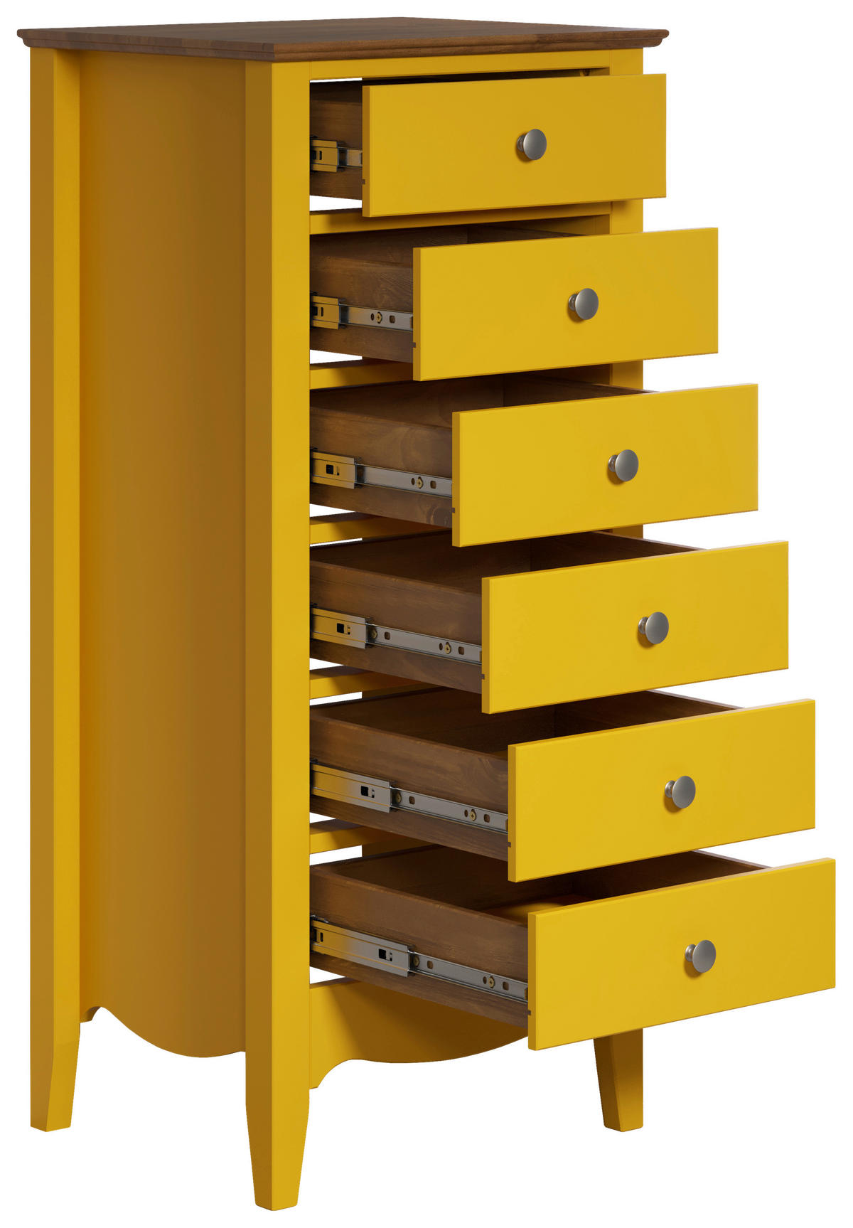 KOMMODE  in 50/110/42 cm  - Dunkelbraun/Gelb, LIFESTYLE, Holz/Holzwerkstoff (50/110/42cm)