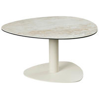KONFERENČNÝ STOLÍK, taupe, sivobiela, kov, sklo, keramika, 74/74/38 cm - sivobiela/taupe, Design, kov/sklo (74/74/38cm) - Belluti