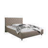POLSTERBETT 100/200 cm,  in Taupe,  - Taupe/Alufarben, MODERN, Textil/Metall (100/200cm) - Livetastic