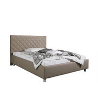 POLSTERBETT 100/200 cm,  in Taupe,  - Taupe/Alufarben, MODERN, Textil/Metall (100/200cm) - Livetastic