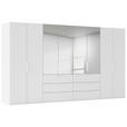 DREHTÜRENSCHRANK 400/235/61 cm,  in Weiß, 8-türig  - Weiß, Basics, Glas/Holzwerkstoff (400/235/61cm) - Novel