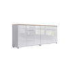 SIDEBOARD Mailand Set 13  in 211/73/33 cm  - Weiß Hochglanz/Schwarz, MODERN, Holzwerkstoff/Kunststoff (211/73/33cm) - MID.YOU