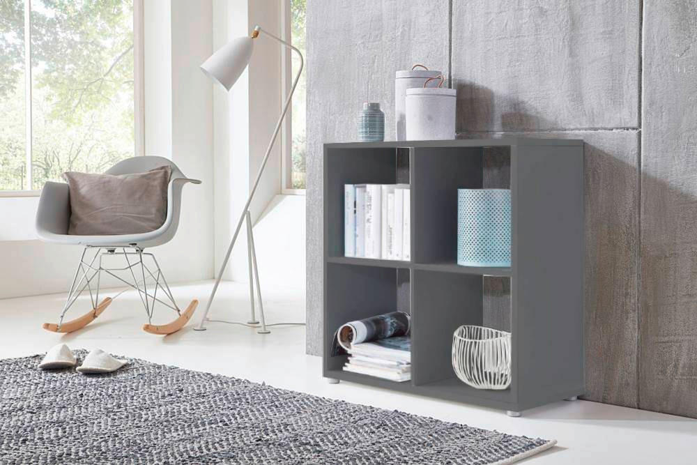 AKTENREGAL 72/74/33 cm  - Anthrazit/Silberfarben, MODERN, Holzwerkstoff (72/74/33cm) - MID.YOU