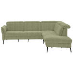 ECKSOFA in Struktur Grün  275/235 cm  - Schwarz/Grün, MODERN, Textil/Metall (275/235cm) - Cantus