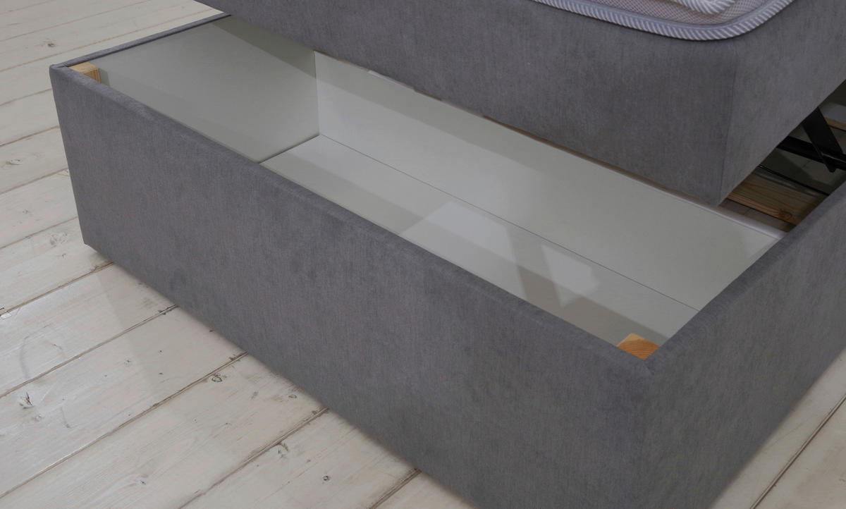BOXBETT 120/200 cm  in Hellgrau  - Hellgrau/Schwarz, KONVENTIONELL, Kunststoff/Textil (120/200cm) - Carryhome