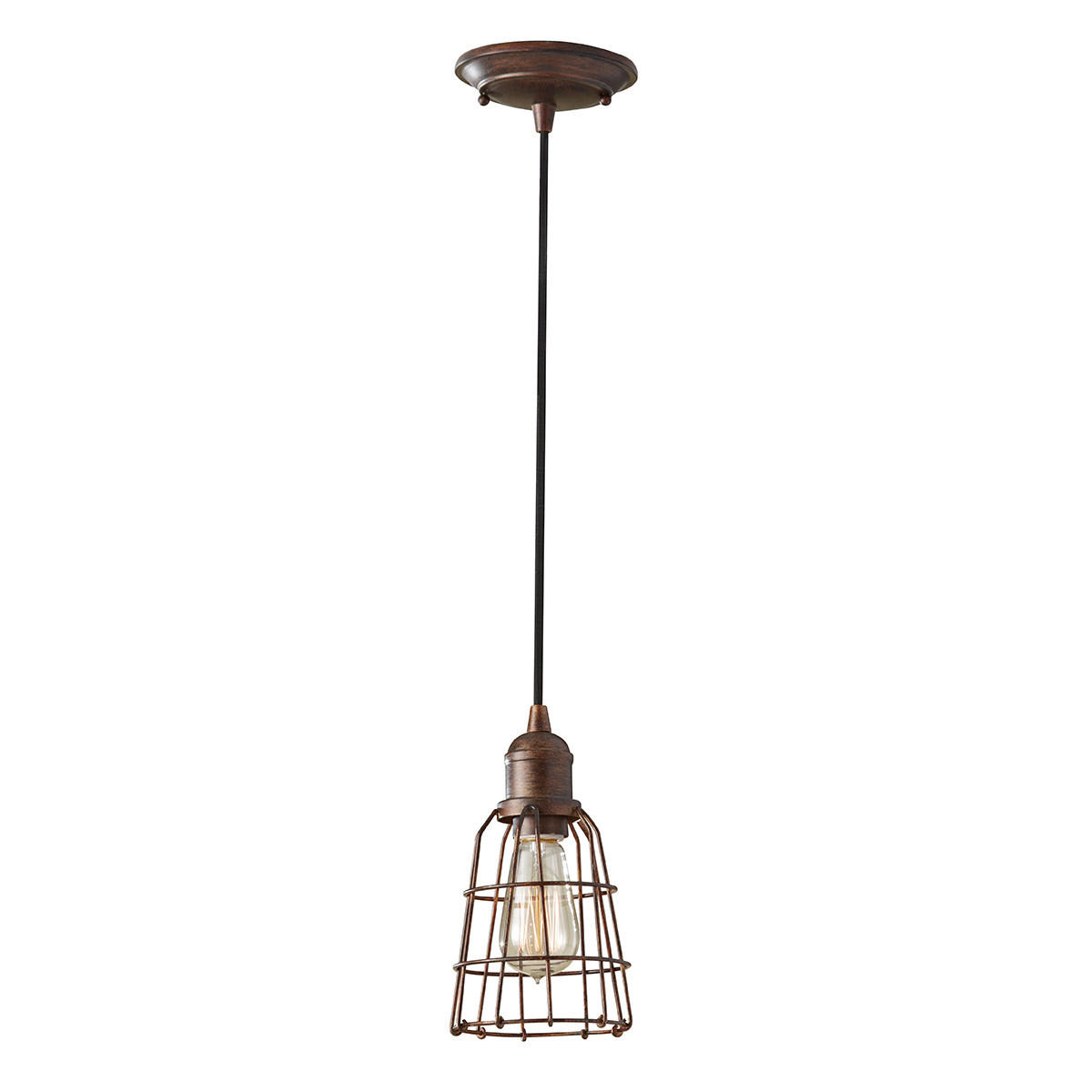 ZÁVĚSNÉ SVÍTIDLO, 13.2/30.3 cm  - bronzová, Basics, kov (13.2/30.3cm) - Elstead Lighting