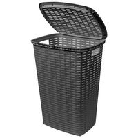 KÔŠ NA BIELIZEŇ, antracitová - antracitová, Basics, plast (45/34/60cm) - Homeware