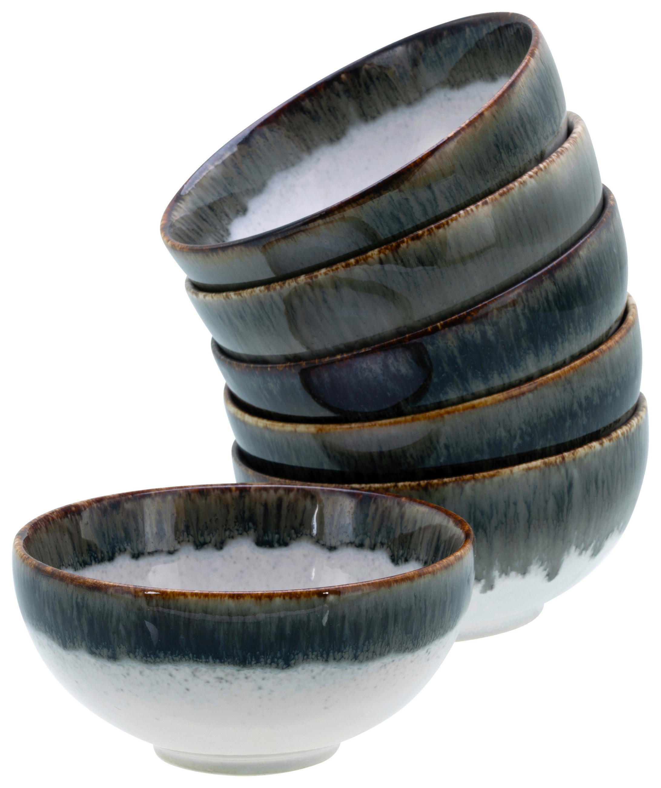 DIPSCHALENSET Keramik Steinzeug  - Weiß/Grau, Design, Keramik - Creatable