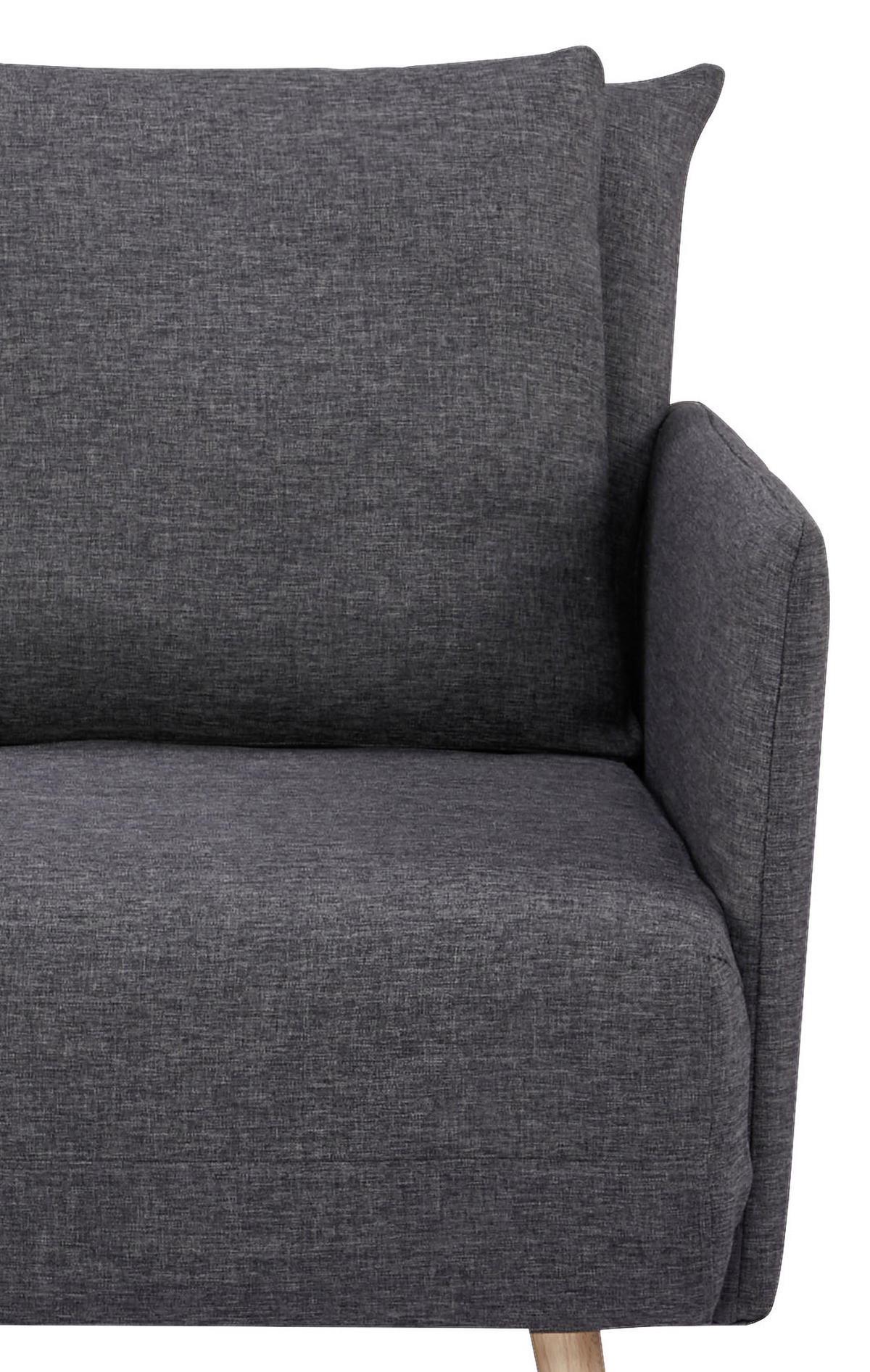 SCHLAFSOFA in Mikrofaser Dunkelgrau  - Dunkelgrau/Naturfarben, MODERN, Holz/Textil (109/83/91cm) - MID.YOU