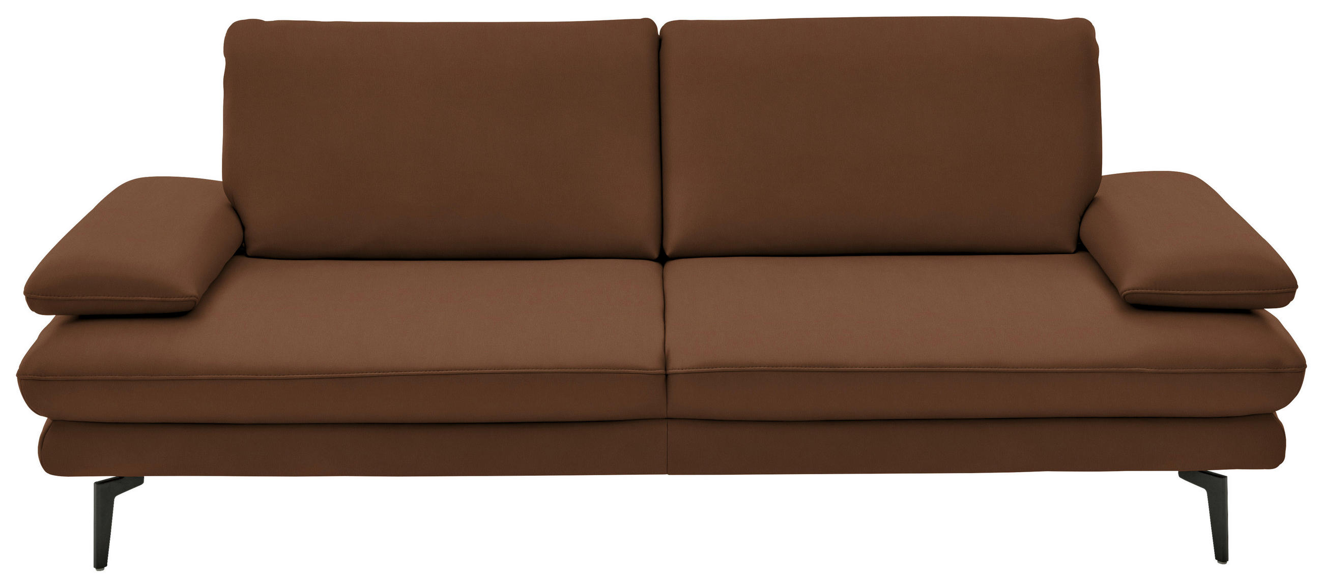 3-SITZER-SOFA in Echtleder Hellbraun  - Hellbraun/Schwarz, Design, Leder/Metall (222/86/104cm) - Dieter Knoll