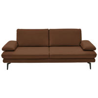 3-SITZER-SOFA in Echtleder Hellbraun  - Hellbraun/Schwarz, Design, Leder/Metall (222/86/104cm) - Dieter Knoll