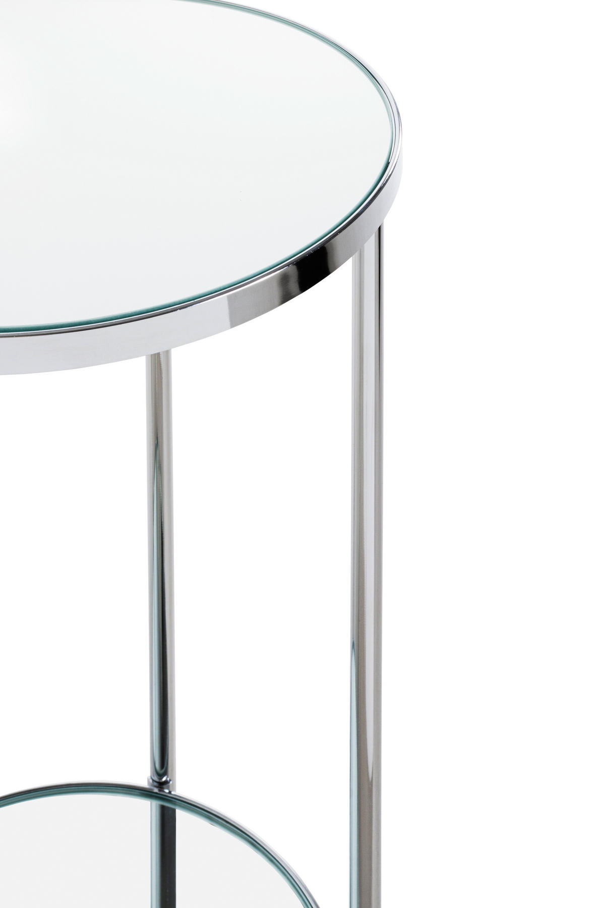 BEISTELLTISCH 28/28/66 cm Chromfarben rund  - Chromfarben, MODERN, Glas/Metall (28/28/66cm)