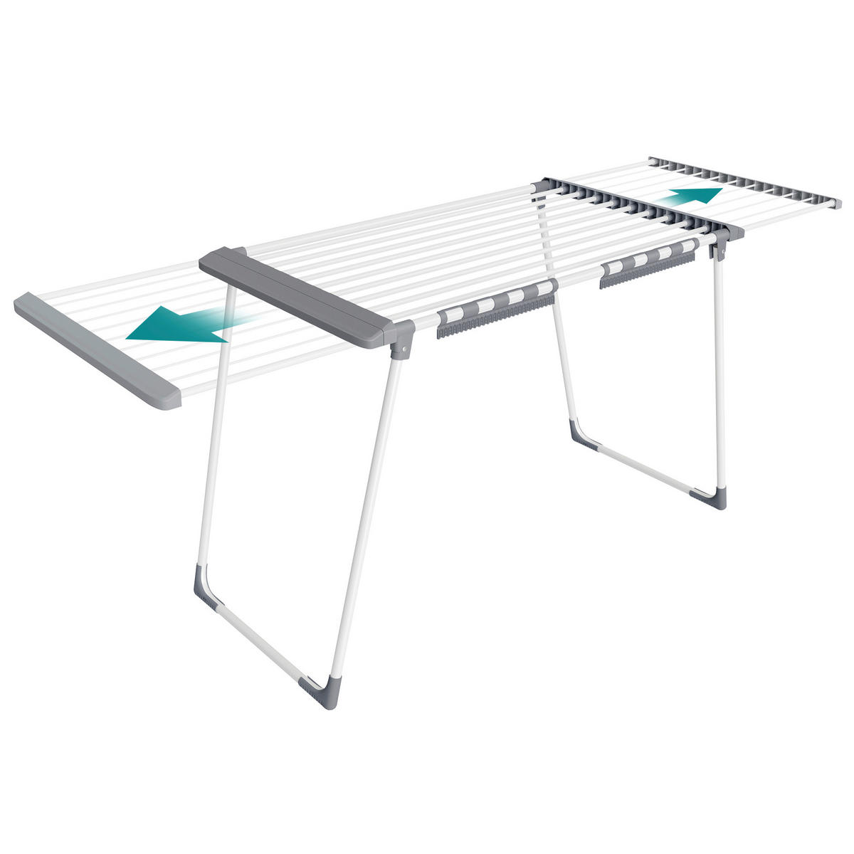 WÄSCHETROCKNER Bunji  - Weiß/Grau, Basics, Kunststoff/Metall (113,5/90/62,5cm)