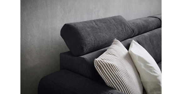 ECKSOFA in Samt Graphitfarben - Graphitfarben, Design, Holz/Textil (261/206cm) - Venda