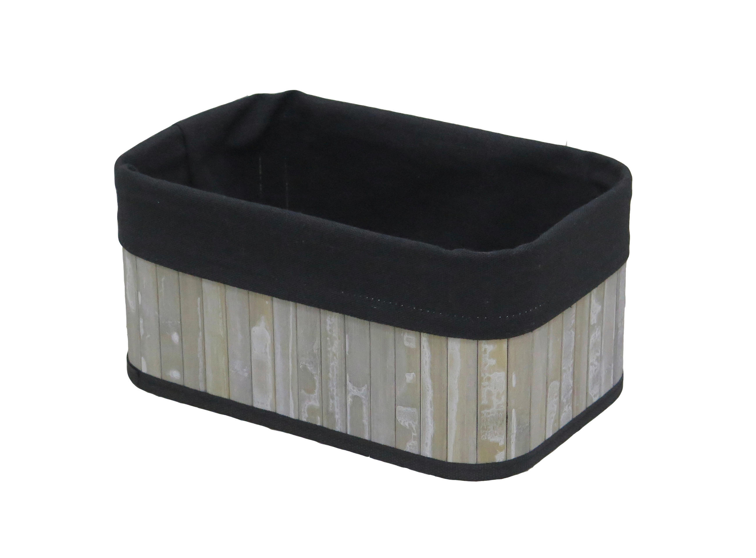 REGALKORB 28/18/13 cm   - Schwarz/Grau, Basics, Holz/Textil (28/18/13cm) - Ambia Home