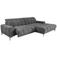 ECKSOFA inkl.Funktionen Anthrazit Chenille  - Anthrazit/Schwarz, MODERN, Textil/Metall (300/195cm) - Xora