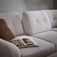 ECKSOFA in Webstoff Hellgrau  280/236 cm  - Hellgrau/Schwarz, MODERN, Textil/Metall (280/236cm) - Valnatura