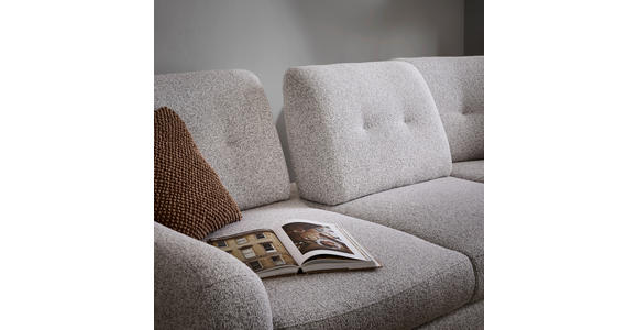 ECKSOFA in Webstoff Hellgrau 280/236 cm - Hellgrau/Schwarz, MODERN, Textil/Metall (280/236cm) - Valnatura