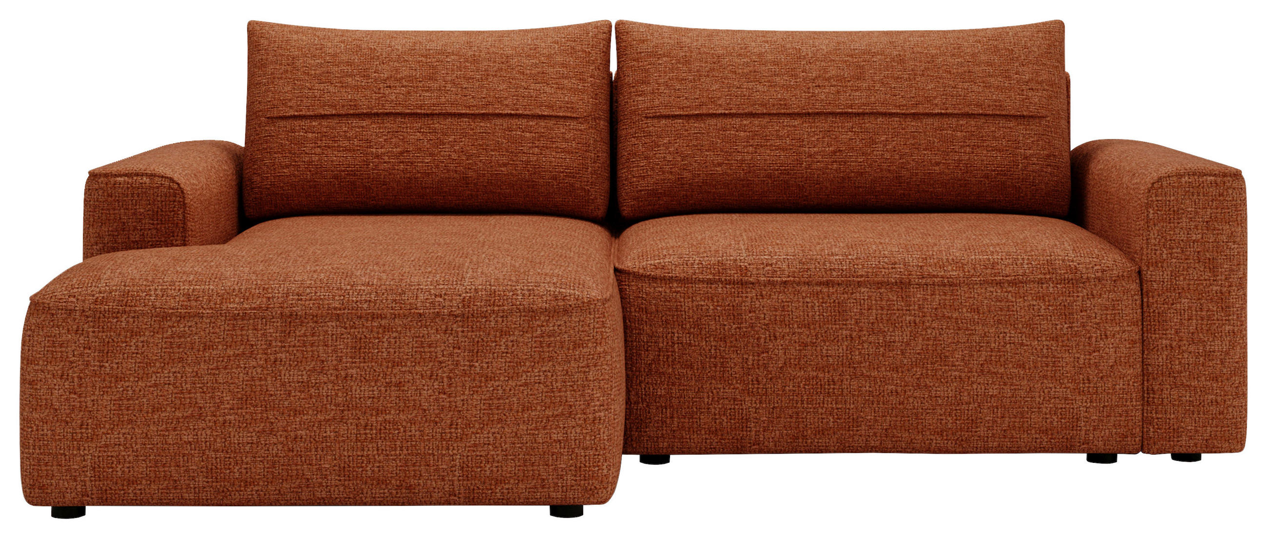 ECKSOFA in Chenille Rostfarben  - Rostfarben/Schwarz, Design, Kunststoff/Textil (144/233cm) - Livetastic
