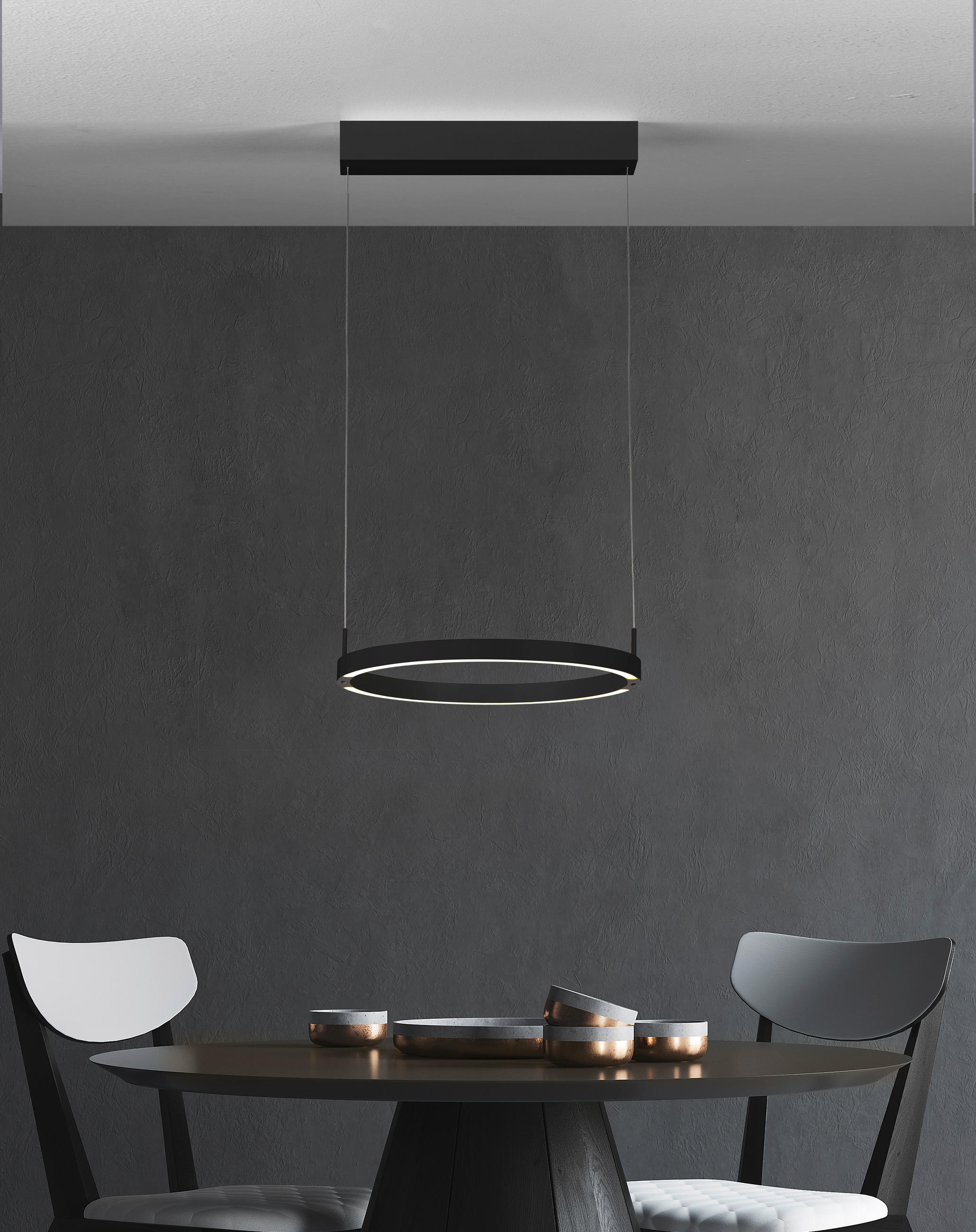 LED-HÄNGELEUCHTE 40/150 cm  - Schwarz, Design, Metall (40/150cm) - BOPP