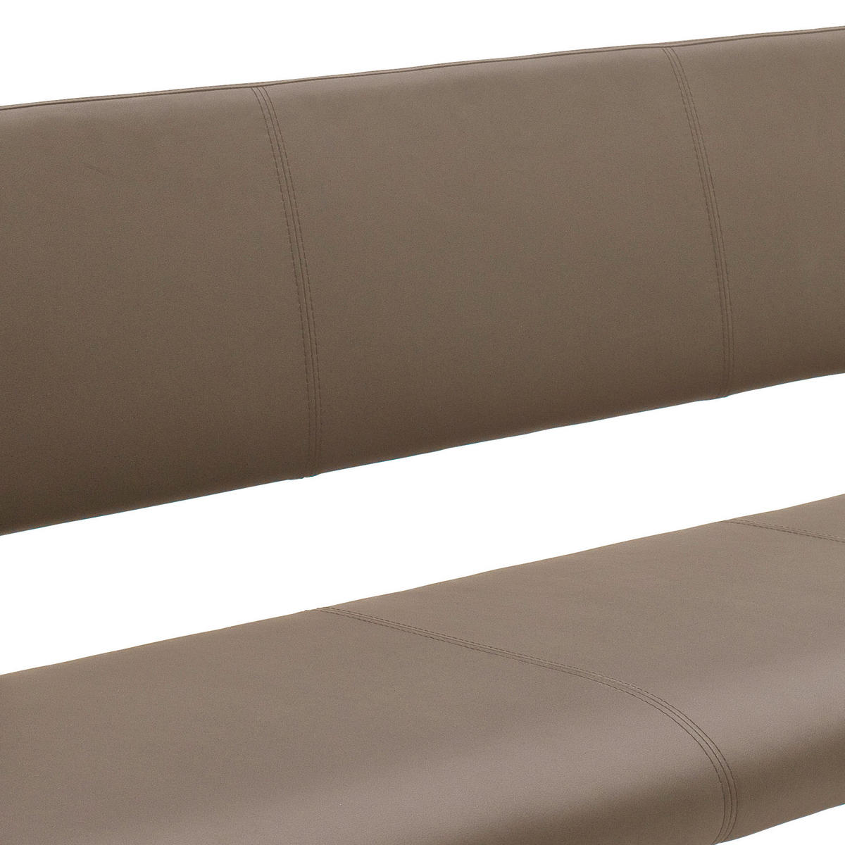 SITZBANK in Metall, Leder Edelstahlfarben, Cappuccino  - Edelstahlfarben/Cappuccino, Design, Leder/Metall (175/86/59cm) - Livetastic