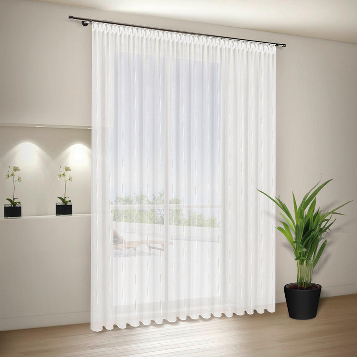 FERTIGSTORE  transparent  300/245 cm   - Beige, Basics, Textil (300/245cm)