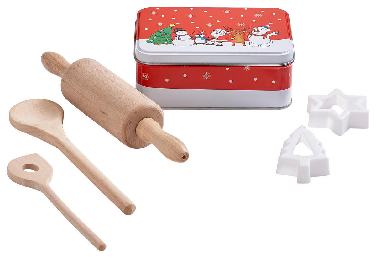 KINDERBACKSET - Buchefarben, Basics, Holz (20/6,5/30cm) - X-Mas