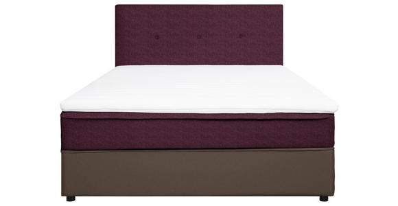 BOXBETT 120/200 cm  in Grau, Brombeere  - Brombeere/Schwarz, KONVENTIONELL, Holz/Textil (120/200cm) - Carryhome