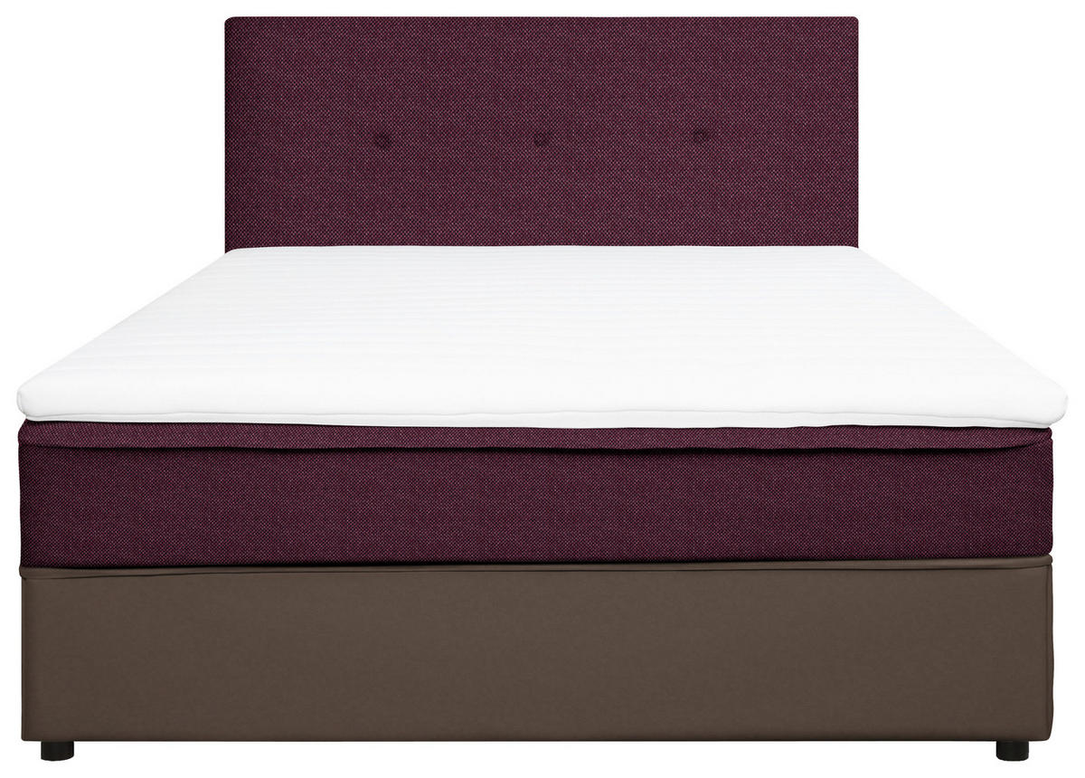 BOXBETT 140/200 cm  in Grau, Brombeere  - Brombeere/Schwarz, KONVENTIONELL, Holz/Textil (140/200cm) - Boxxx