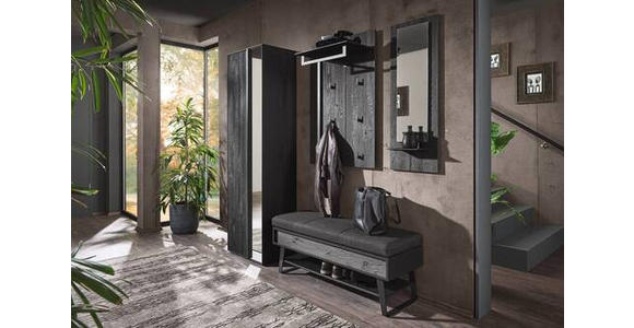 GARDEROBE 4-teilig  in 201/196/41 cm  - Anthrazit, Design, Glas/Holz (201/196/41cm) - Johann Jakob