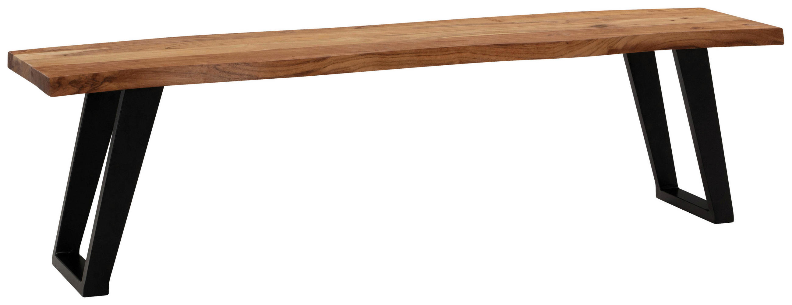 SITTBÄNK i trä akaciefärgad  - svart/akaciefärgad, Modern, metall/trä (160/45,5/40cm) - MID.YOU