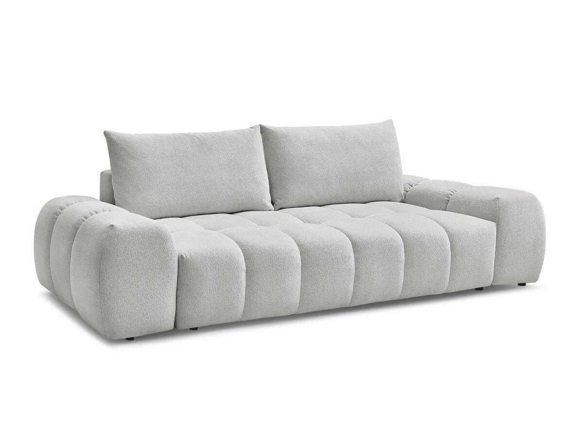 SCHLAFSOFA Flachgewebe Hellgrau  - Hellgrau/Schwarz, MODERN, Kunststoff/Textil (278/115/90cm)
