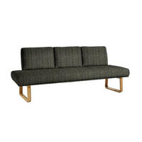 SITZBANK 224/92/78 cm  in Grün, Eichefarben  - Eichefarben/Grün, Design, Holz/Textil (224/92/78cm) - Dieter Knoll