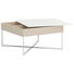 COUCHTISCH quadratisch Sandfarben, Weiß - Sandfarben/Weiß, Design, Glas/Metall (70/38/70cm)