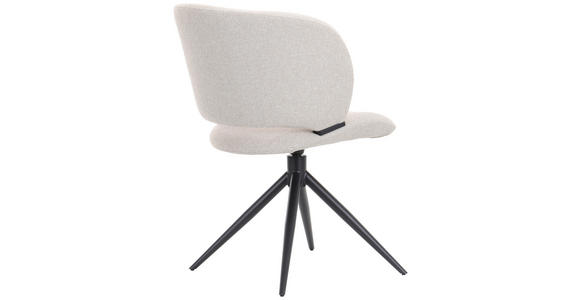 STUHL in Eisen Mikrofaser Holz, Metall, Textil - Beige/Schwarz, MODERN, Holz/Textil (56,5/79,5/64cm) - Hom`in
