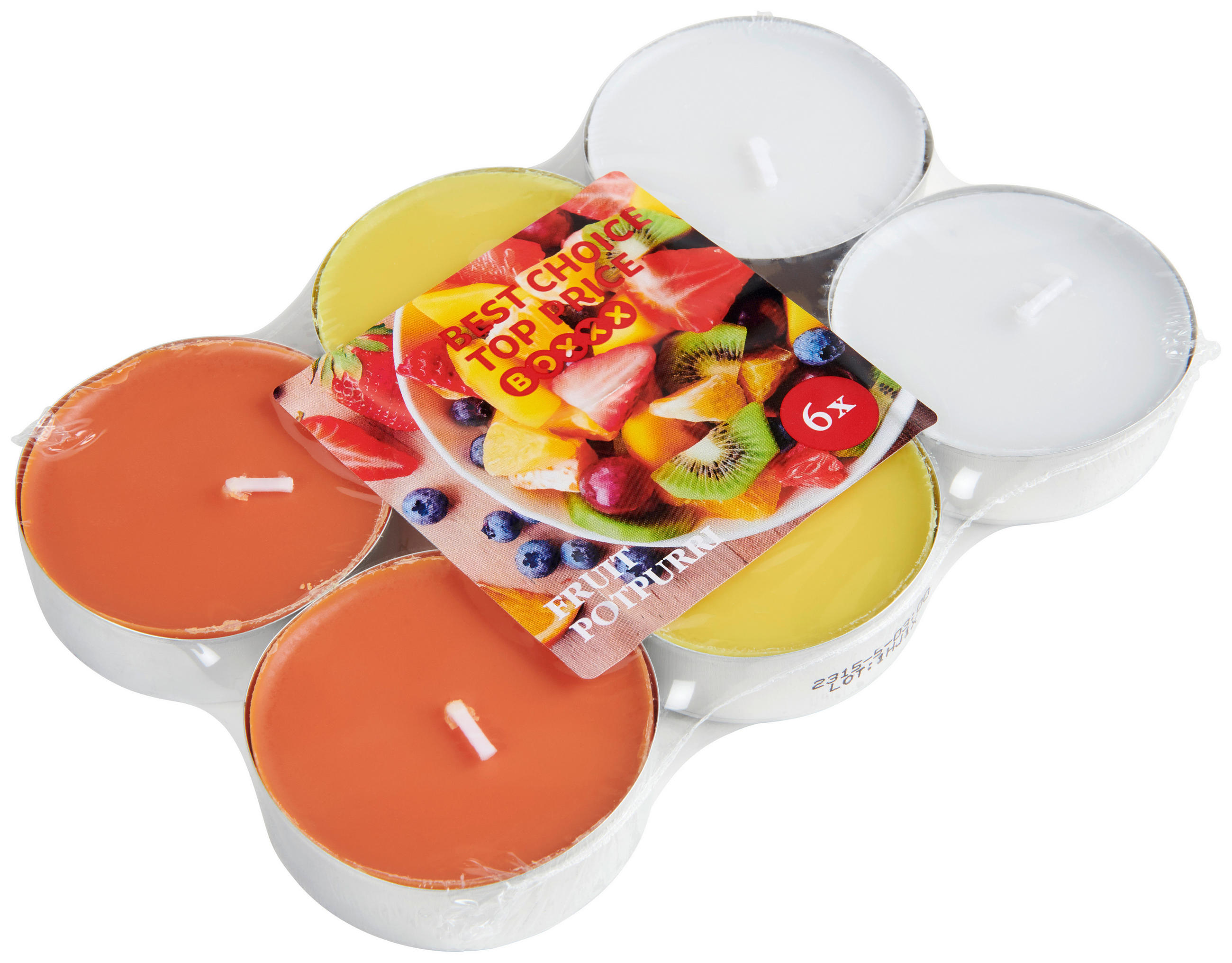 VÄRMELJUS SET 6 styck  - orange/vit, Basics, metall/naturmaterial (6/2cm) - Best Price